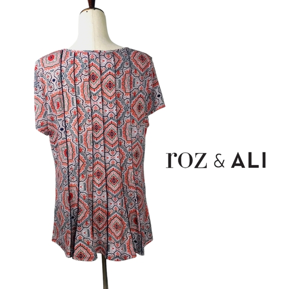 Roz & Ali Women's Paisley Print Fit and Flare Top Size XL - Picture 6 of 12